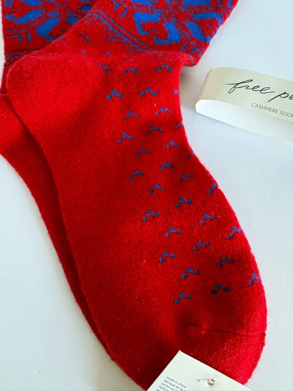 NWT Free People Fair Isle Cashmere Socks